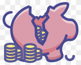 Broken Piggy Bank Clipart - Png Download