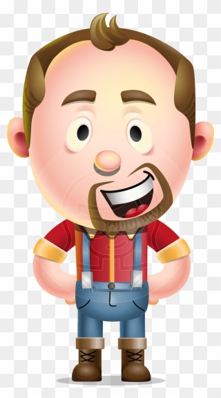 Cute Lumberjack Man Cartoon Vector 3d Character Aka - 3d Cartoon Character Transparent Background Clipart
