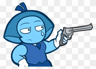 Aquamarine With A Gun - Cartoon Clipart