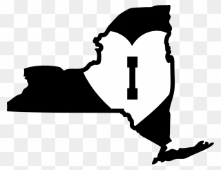 I Heart Ny State Outline [ny11] - Outline Of New York Colony Clipart