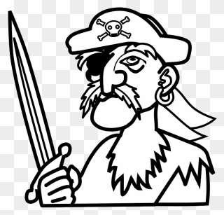 Pirate Clipart - Pirate Line Art - Png Download