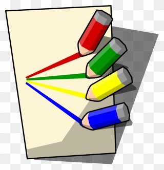 Colouring Pencils Svg Vector File, Vector Clip Art - Paper And Pencils Clipart - Png Download