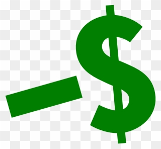 Money Sign With Minus Clipart