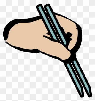 Hand With Chopsticks - Clip Art - Png Download