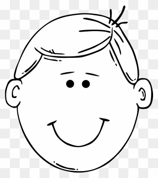 Happy Man Face Clipart Black And White - Png Download