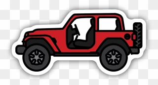 Jeep Side View Sticker - Red Jeep Sticker Transparent Clipart