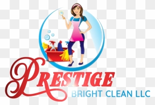Prestige Bright Clean, Llc - Clip Art Cleaning Lady - Png Download