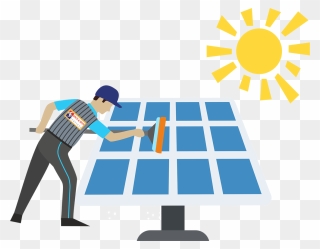 Solar Panel Cleaning Logo Clipart