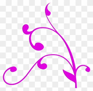 Decorative Corner Purple Clip Art - Flower Stems Clip Art - Png Download