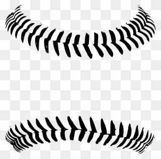 Baseball Clipart Black And White - Baseball Laces Clipart - Png Download