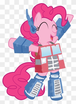 Pinkie Pie Rarity Optimus Prime Pony Pink Red Fictional - Pinkie Pie Optimus Prime Clipart