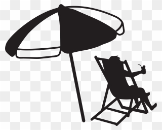 Sun Umbrella Beach Umbrella Clipart Black And White - Black And White Beach Umbrella Clipart - Png Download