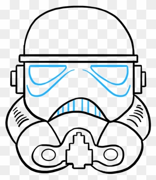 How To Draw A Stormtrooper Helmet Really Easy Drawing - Storm Trooper Drawing Clipart