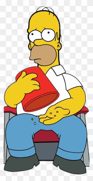 Homer Simpson Ran Out Of Popcorn - Homer Simpson Png Face Clipart