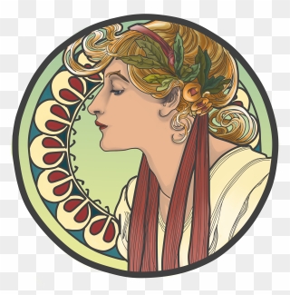 Nouveau Year Arts - Art Nouveau Woman Face Clipart