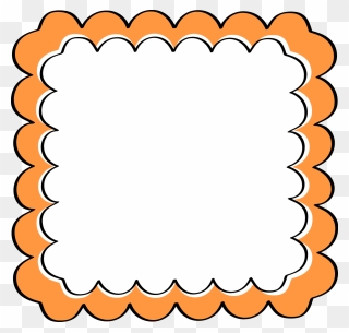 Orange Scalloped Frame - Clip Art - Png Download