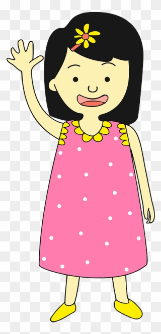 Girl In Pink Dress Clipart - Png Download