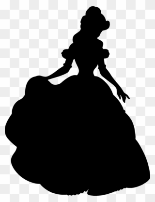 Belle Disney Princess Silhouette Clip Art - Princess Belle Silhouette - Png Download