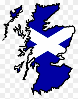 Scotland Flag Map Big - Scottish Flag Shape Of Scotland Clipart