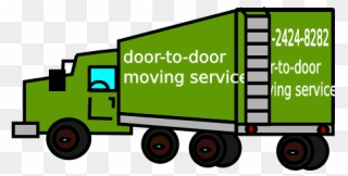 Vector Drawing Of Closed Moving Truck - Clipart Moving Truck Transparent - Png Download
