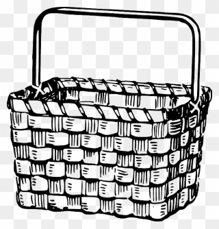 Basket, Woven, Natural, Ecological - Basket Black And White Clipart - Png Download