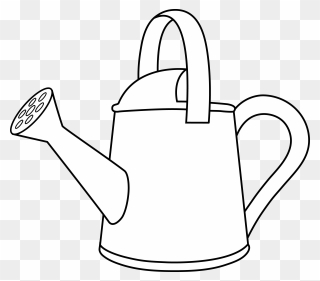 Watering Can Lineart To Color In Cricut And Canning, - Outline Image Of Water Can Clipart
