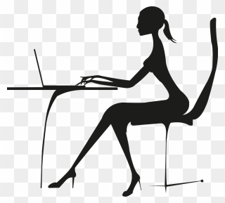 Thumb Image - Silhouette Office Girl Clipart