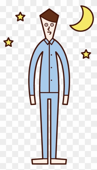 Illustration Of A Man In Pajamas - Illustration Clipart