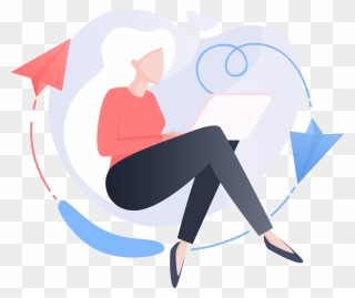 Image Of A Woman On A Computer Representing Someone - Illustration Clipart