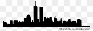 Skyline Vector Hi Res New York Skyline Silhouette- - New York Skyline Silhouette With Twin Towers Clipart