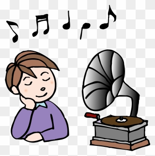 Phonograph Gramophone Music Man Clipart - 音楽 鑑賞 イラスト - Png Download