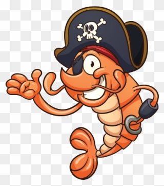 Shrimp Pirate - Animated Shrimp Logo Clipart