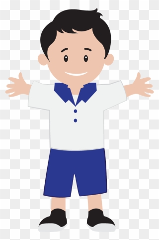 Kid In Uniform - Cartoon Clipart