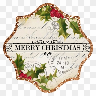 Transparent Merry Christmas Gold Png - Free Clip Art Merry Christmas Vintage