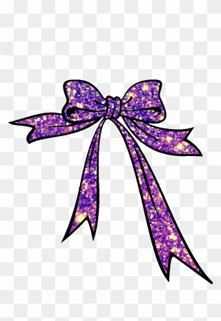 Purple Glitter Bow Png Clipart