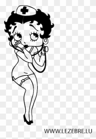 Betty Boop Nurse Clipart Black And White - Png Download