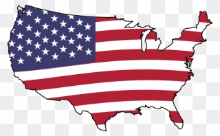 Animation Of American Flag - Border Between France And Spain Clipart