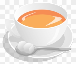 Vector Illustration Of Tea Cup Served On Saucer With - Sugar Free Tea Cup Clipart