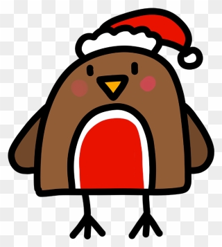 Cute Christmas Robin Clipart - Png Download