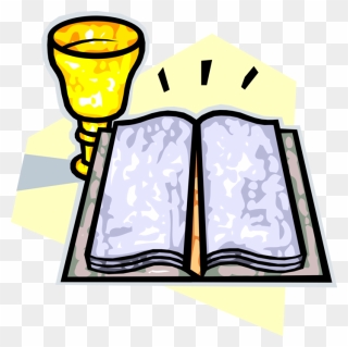 Vector Illustration Of Holy Bible Book Product Of Divine - Mary The Queen College Clipart
