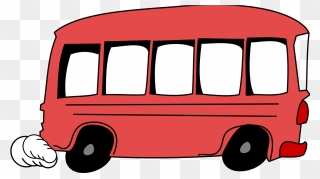 Drawing Red Bus Cartoon Clipart