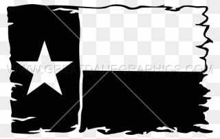 Flags Clipart Black And White - Black And White Texas Flag Clip Art - Png Download