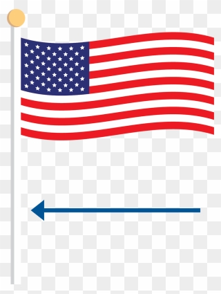 Transparent Flag Pole Clip Art - Usa Flag Waving Png