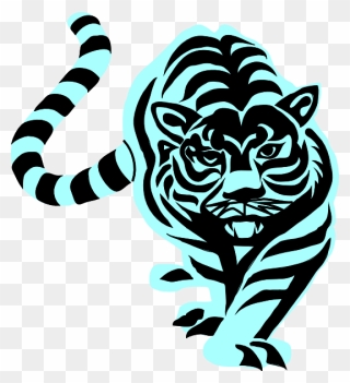 Clipart Football Tiger - Black And White Tiger Clipart - Png Download