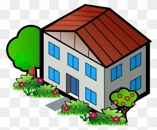 Leave House Clipart - Flat Roof House Clipart - Png Download