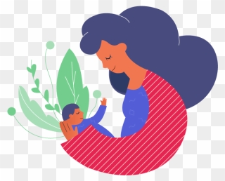 Vector Illustration Of A Mother Holding A Baby - Capital And Lowercase O Clipart