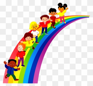 Kindergarten Rainbow - Kindergarten School Kids Clipart - Png Download