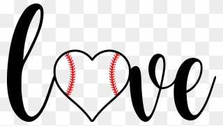 Love With Baseball Heart Clipart - Png Download
