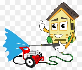 Happy Lawn Care - Pressure Washer Cartoon Png Clipart