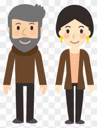 And Standing Style Men Cartoon Animation Flattened - Male And Female Cartoon Characters Clipart